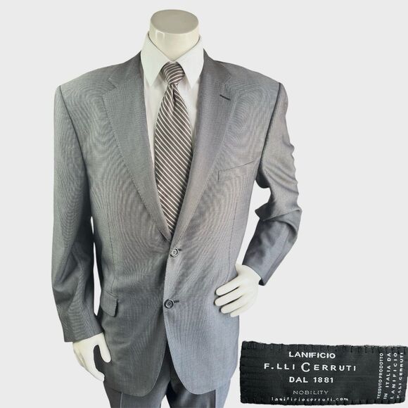 Lanificio Cerruti Dal 1881 Super 180 Zegna Handmade 2pc Men Suit 42-44R 39-40x29 - Picture 1 of 16